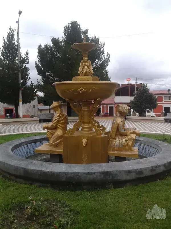 Central fountain in some square of a Peruvian town