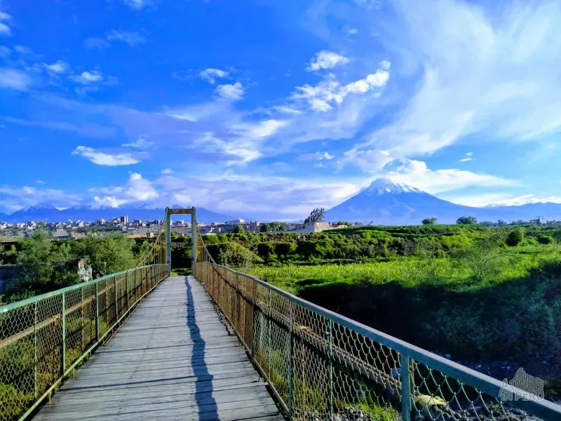 A bridge near the mills of Socabaya-Arequipa with a clear sky