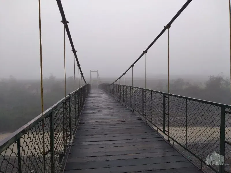 A bridge near the mills of Socabaya-Arequipa with fog